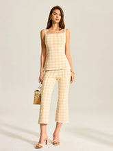 Gingham Print Pants Set